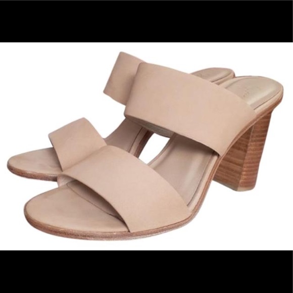Joie Shoes - Joie
Tan Banner Suede Leather Double Strap Tall Block Heel Heels  Sandals